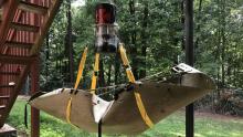 SALUS Prototype A prototype of the Stabilizing Aerial Loads Utility System, SALUS. The team of Georgia Tech students who invented the device are